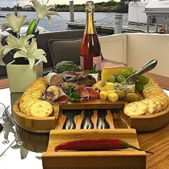 NWOT Large Charcuterie, Cheese and Cutting Board with Tools - Picture 6 of 7